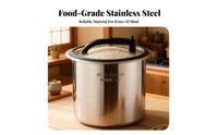 Moisture-Proof Stainless Steel Rice Bin Portable Handle Airtight Rice Container Rust-Resistant for Pantry