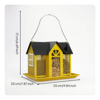 Hanging Bird Feeder Metal House Bird Feeder Mesh Decorative for Gardeners, Garden, Yard