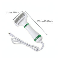 2-in-1 Pet Grooming Dryer Brush Adjustable Temperature Dog Hair Dryer with Brush Portable Cat Grooming Blower Fast-Drying for Dogs