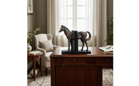 Horse Bookends Carved Resin Bookends with L-Shaped Bases Vintage Book Holders for Readers, Bookshelf