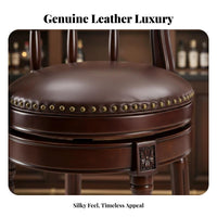 timeless design rotating Stool with Backrest Vintage Design Counter Chair Padded Seat Indoor Seating Built-in Footrest for Bar Owners, Homeowners, Adults, Restaurant, Cafe, Kitchen Island, Dining Room