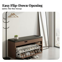 Padded Shoe Storage Bench Large Capacity Cushisingled Shoe Storage Bench