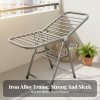 Space-Saving Folding Clothes Drying Rack Indoor Outdoor Use Foldable Laundry Rack Installation-No Assembly No Assembly Standing Clothes Airer Large Capacity for Apartment Dwellers, Families, Homeowners, Balcony, Bedroom, Small Areas, Outdoors