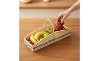 Handheld Basket with Handle Handwoven Woven Basket with Handle Sturdy for Tabletop