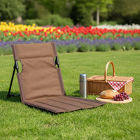 Folding Chair with Backrest Reclining Portable Seat with Padding Lightweight Camp Chair for Campers, Beachgoers, Camping, Picnic, Backyard