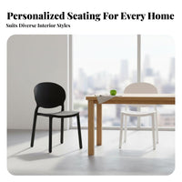 Molded Backrest Seat Stackable Armless Side Chair Thickened Construction Household Furniture for Adults, Homeowners, Dining Room, Kitchen, Home Office