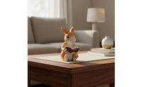 Bunny Reading Book Figurine Cute Design Reading Hare Statue Hand-Painted Resin Hare Sculpture for Garden