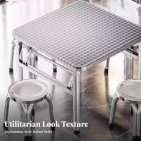 Foldable Design Square Folding Table Space-Saving Square Steel Dining Surface Installation-No-Assembly Portable Furniture Easy to Clean for Street Vendors, Restaurant Owners, Outdoor, Barbecue, Events, Camping