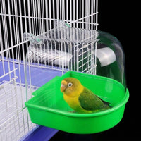 Bird Bathing Box with Lid for Parrot and Cockatiel, Cage Hanging Indoor Bird Bath, Small Bird Grooming and Washing Station