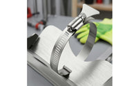 Brushed Metal Finish Reciprocating Saw Shaker Holder with Tightening Knob Reciprocating Saw Shaker Included Work Gloves Adjustable Can Clamp Extendable