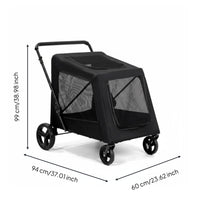 Foldable Folding Pet Stroller Easy Fold Lightweight Dog Stroller Mesh Window for Medium Dogs