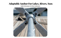 Folding Grapnel Anchor Foldable Design Foldable Boat Anchor Boating Equipment Space-Saving Lightweight for Kayakers, Kayaking