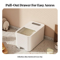 Airtight Seal Rice Storage Container Sliding Lid Rice Bin Food Grade Material for Kitchen, Pantry