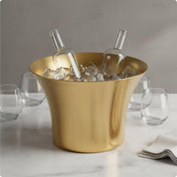 Stainless Steel Ice Bucket Thickened Stainless Steel Champagne Bucket Heavy Duty Large Capacity Beverage Chiller for Bar, Ktv