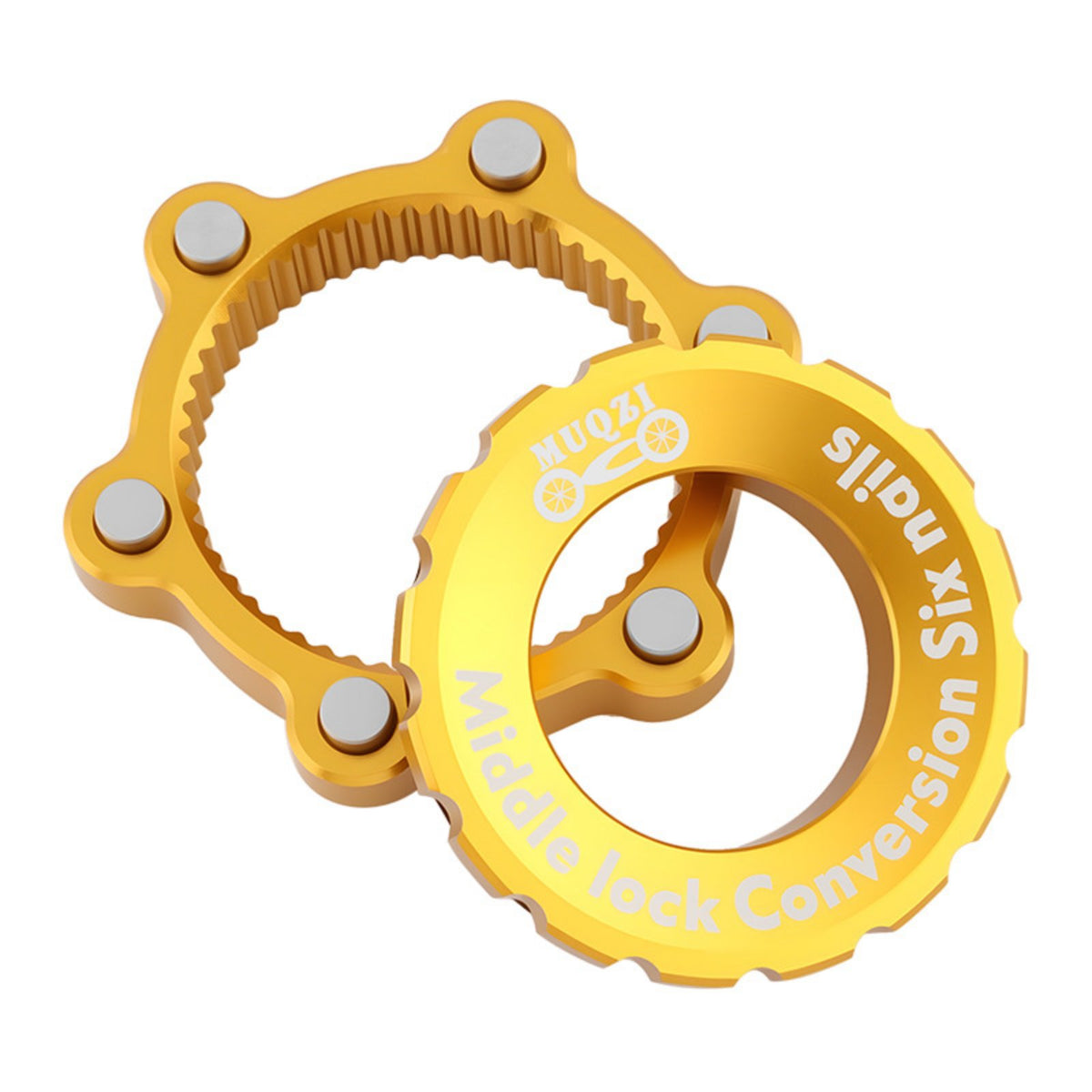 Aluminum Alloy Center Lock to 6 Bolt Adapter High Strength Centerlock to 6-Bolt Adapter CNC Machined for Mountain Bikers, Road Cyclists