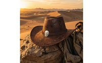 Cowboy Hat with Chin Cord Wide Brim Western Hat with Cranium Ornament Adjustable for Men, Women, Festivals, Outdoor Travel, Riding
