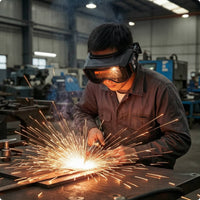 Metal-Joining Eye Visor with Elastic Strap Encircling Auto-Darkening Metal-Joining Goggles Adjustable for Metalworkers