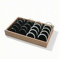 Jewelry Display Tray Wood-Grain Bracelet Organizer Rectangular for Vanity