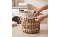Woven Laundry Hamper with Handles Sturdy Rattan Basket with Liner Breathable for Closet