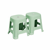 Thickened Design Stackable Square Stool Space-Saving Household Furniture Sturdy Backless Seat Easy to Clean for Families, Office Workers, Living Room, Kitchen, Bedroom, Bathroom