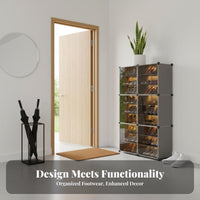 Dustproof Freestanding Shoe Cabinet Long-Lasting Modular Shoe Cabinet Multi-Layer Stackable Plastic Organizer Large Capacity for Families, Homeowners, Students, Entryway, Bedroom, Hallway, Kids Room