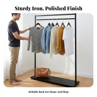 Multifunctional Freestanding Clothes Rack Heavy Duty Freestanding Closet Rack Sturdy Structure Metal Clothing Stand Space Saving for Apartment Dwellers, Retailers, Entryway, Dorm Room, Dormitory, Cloakroom