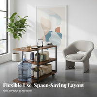 With Wheels Mobile Tea Brewing Mobile Tea Station Multi-Functional 3-Tier Rolling Shelf Space Saving Design Side Table Easy Assembly for Homeowners, Office Workers, Party Hosts, Living Room, Home, Reception Area, Kitchen