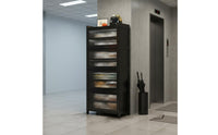 Slim Design Narrow Shoe Rack with Doors Reinforced Structure Locking Shoe Cabinet for Hallway, Corridor
