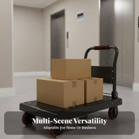 Space-Saving Foldable Platform Cart Easy Maneuverability Flatbed Dolly Cart Multipurpose Collapsible Platform Dolly Heavy Duty for Delivery Drivers, Warehouse Workers, Homeowners, Home, Workshop, Garage, Office
