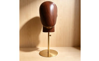 Freestanding Hairpiece Display Wooden-Grain Adjustable Display Head Stand Round Base