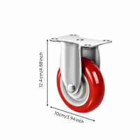 Quiet Operation Polyurethane Swivel Wheels No Noise Polyurethane Trolley Wheel Wear Resistant Swivel Caster with Brake 360 Degree Rotation for Industrial, Garage