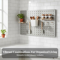 Drill Pegboard Minimalist Design Pegboard Wall Organizer Kit Easy to Install Storage Panel for Homeowners, Hobbyists, Dormitory, Washroom