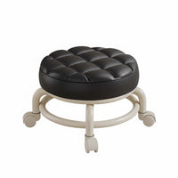 Low Round Stool with Wheels Multifunctional Low Round Rolling Stool Padded Creeper Seat Easy to Install Small Footstool