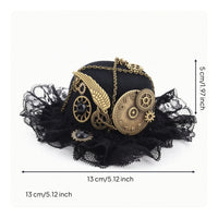 Steampunk Mini Hat Gothic Mini Hat with Clips Vintage Fascinator for Cosplayers, Themed Parties, Halloween