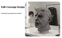 Creepy Smiling facial covering photorealistic Horror face covering Scary look Costume Accessory for practical jokesters, Cosplayers, Halloween, practical jokes, Themed Events