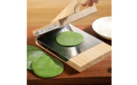 Handheld Batter Press Round Skins Wooden Batter Press Wooden Dumpling Skin Maker Natural Wood Cooking Tool Safe Handling