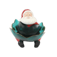 Santa Holder with Container Glossy Santa Figurine Decorative Tabletop Decor for Office