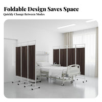 Foldable Design Wheeled Fabric Partition Mobile with casters Folding Panel separater Portable Privacy Screen Sturdy Construction for Clinic Managers, sectionice Workers, Hospital, Examination Room, cosmetic studio, Classroom