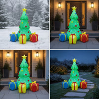 Outdoor Inflatable Christmas Tree Lighted Inflatable Tree with Gift Boxes Tall Yard Decoration Giant for Homeowners, Lawn, Porch