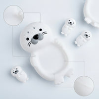 Floating Seal Bath Toy Set Soft Nesting Water Toy Nautical Squeezable Bath Seal Stackable for Toddlers