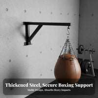 High Load Capacity Wall Mounted Striking Bag Bracket Triangular Support Design Heavy Bag Wall Mount Powder Coated Heavy Duty Sandbag Hanger Space Saving for Home Gym Users, Combat Artists, MMA Fighters, Indoor, Garage, Basement