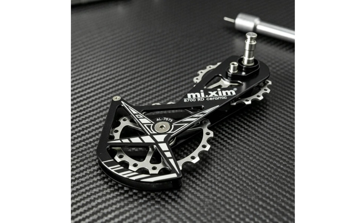 Low Friction Ceramic Pulley Unit Lightweight Road Bike Derailleur Unit Fluid Shifting Rear Derailleur Guide Plate Long-Lasting for Racing Cyclists