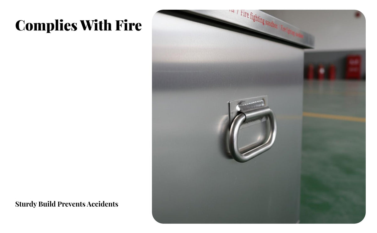 Flood Control Sand Box Rust-Resistant Fire Fighting Sandbox Stainless Steel Sand Bin for Gas Station Attendants, Factories, Warehouses