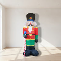 Tall Christmas Inflatable Nutcracker Soldier Freestanding Inflatable Nutcracker Soldier Giant Holiday Display Oversized for Yard
