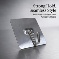 Cabinet and Bedroom Storage Hook with Removable for Students, Stainless Steel Single Hanger with Strong Load Bearing Sticky