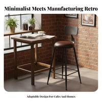 factory-inspired aesthetic Lowsupport High Chair With spinerest Bar Stool Retro Design Seating Furniture Commercial Grade for Business Owners, Homeowners, partners, Cafe, Restaurant, Counter, Kitchen Island
