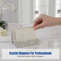Crystal Business Card Holder, Elegant Desk Organizer, Office Decor, Assorted Colors