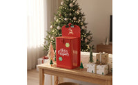 Christmas Mailbox Decorative Wall-Mounted Mailbox Post Box Festive Decorations Red for Entryways, Party Displays