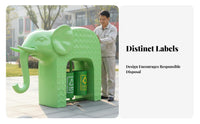 Elephant Trash Can Sculpture Sturdy Fiberglass Construction Giraffe Waste Bin Statue Weather Resistant Cartoon Animal Trash Receptacle for Children