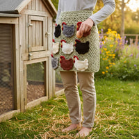 Crochet Egg Gathering Apron Farmhouse Crochet Egg Collecting Apron Openwork for Rural Farm, Home